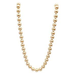 Joan Rivers Champagne Faux Pearl Beaded Necklace 27" Elegant Design